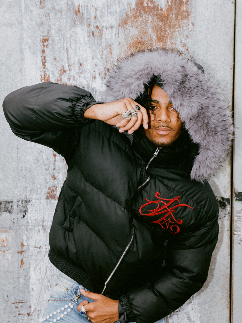 OVER5IZE demon PUFFER JACKET styled